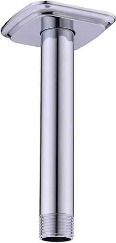 Vista 9 de Brazo de ducha con brida de acero inoxidable de 4 pulgadas, extensión recta montada en el techo para cabezal de ducha de lluvia superior, níquel