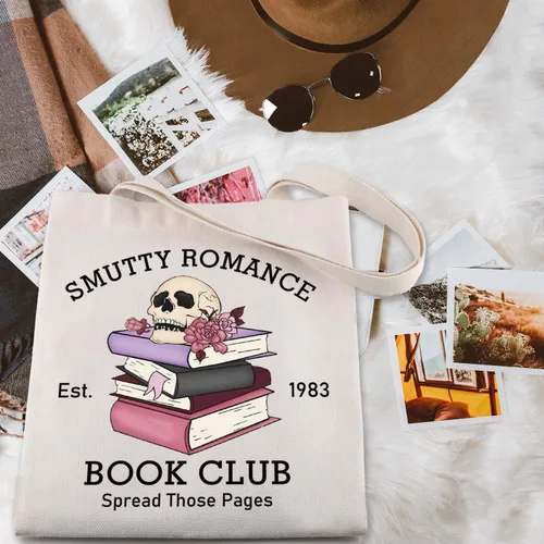 Vista 3 de ENSIANTH Smutty Romance Tote Bag Literatura Bookish Gift Spicy Reader Lover Gift Smut Book Reader Handle Bag