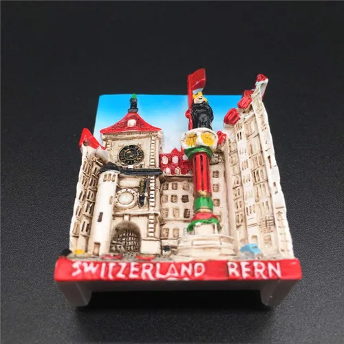 Vista 2 de Imán de nevera Berna Suiza Resina 3D Artesanía Artesanía Turística Viaje Ciudad Recuerdo Colección Letra Etiqueta para Refrigerador