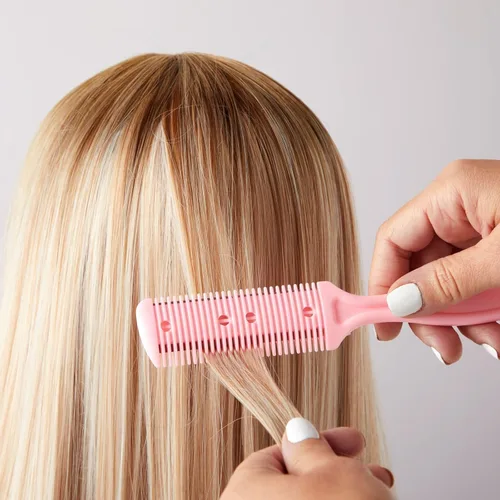 Vista 5 de Glamlily Juego de peine de afeitar para adelgazar el cabello, recortadora de extremo dividido, peine adelgazante sin esfuerzo, paquete de 4 a 7.1 x