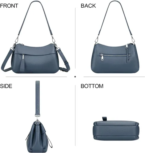 Vista 36 de Over Earth Genuine Leather Crossbody Bags for Women Small Hobo Handbags Shoulder Purses with 2 Detachable Straps
