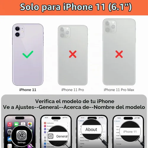 Vista 2 de iCoverCase Funda compatible con iPhone 11 con tarjetero para mujer, bloqueo RFID en relieve, piel sintética con correa de muñeca de 6.1 pulgadas
