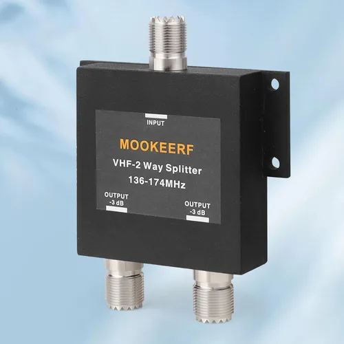 Vista 4 de MOOKEERF Divisor VHF-2 Way para 136-174MHz HAM CB o VHF Radio 50 Ohm VHF Splitter con conector UHF hembra (SO-239)