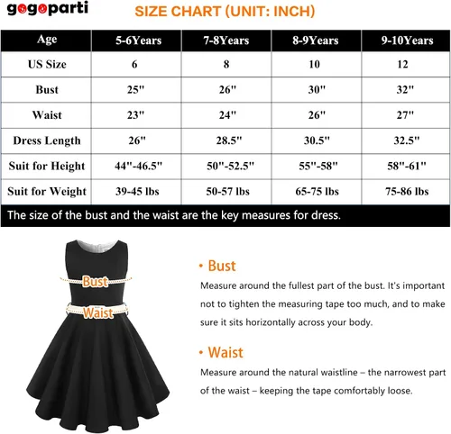 Vista 6 de gogoparti Vestido vintage para niñas, vestidos para ocasiones especiales con collar, vestido de lunares para niños, vestido de fiesta retro
