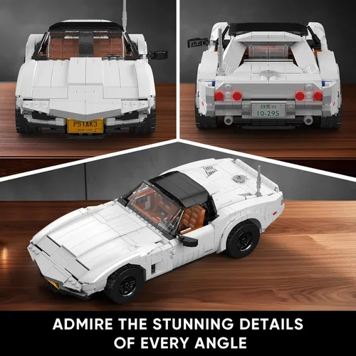 Vista 4 de Mould King 10198 Kit de construcción de modelo de coche deportivo, juego de bloques de construcción de automóvil clásico vintage con 1347 piezas