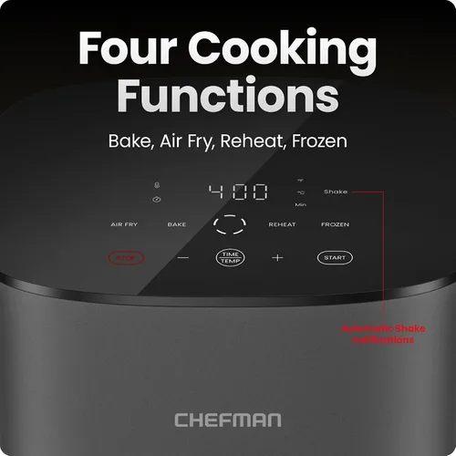 Vista 5 de Chefman TurboX - Freidora de aire 4 en 1, freidora de aire de 5 cuartos de galón para pollo extra crujiente, papas fritas, alas y más, freír al