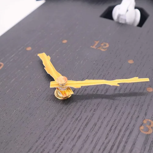 Vista 3 de BTZHY Reloj de pared, reloj de pared con timbre, reloj de cuarzo de madera negra, reloj de pared creativo de pájaro con péndulo, arte de pared