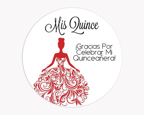 Vista 4 de Calcomanías de quinceañera de 40 quilates, membrillo MI, calcomanías en español o inglés para cumpleaños número 15 (027-S-BG)