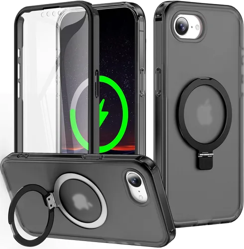 Vista 49 de Funda de cuerpo completo a prueba de golpes para iPhone 13 Pro con soporte magnético invisible [compatible con MagSafe] protector de pantalla