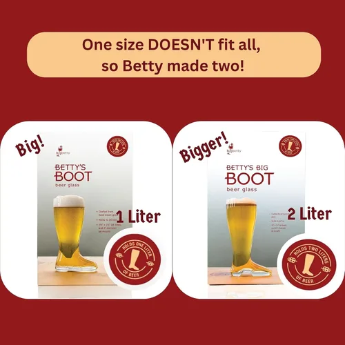 Vista 8 de Big Betty Das Boot - Taza de cristal para botas de cerveza para celebración del Oktoberfest, día de San Patricio, despedidas de soltero/despedida