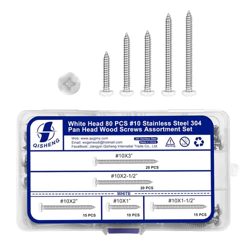 Vista 11 de QISHENG White Head 100 PCS #4x1/4(0.25 pulgadas) Tornillos para Madera de Cabeza Redonda Phillips de Acero Inoxidable, Tornillo de Acero Inoxidable