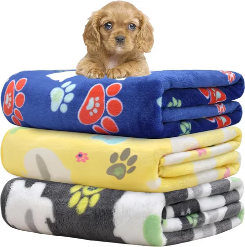Vista 33 de Rezutan 1 paquete de 3 mantas para perros grandes, 41x31 pulgadas para mantas suaves y mullidas para mascotas y gatos de tamaño mediano, reversibles
