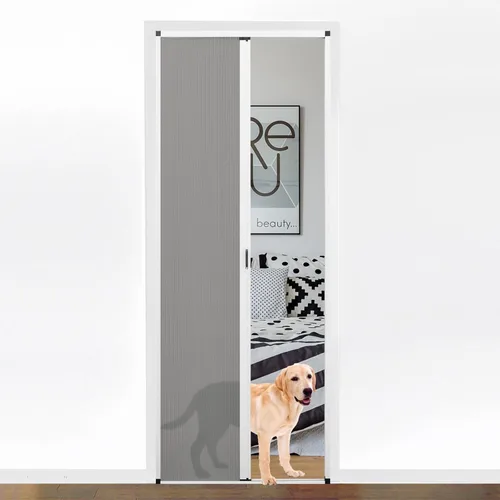 Vista 16 de MaKefeile Puerta celular plegable de acordeón sin perforaciones para puertas celulares, puertas correderas para dormitorios, pasillos, divisores