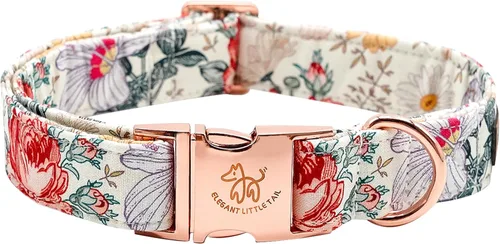 Vista 7 de Elegant little tail Collar para perro de Pascua, collar de perro con estampado de huevos de conejo, collar para mascotas, collar rosa para perros