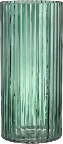 Vista 23 de Jarrón de vidrio ámbar, florero de cristal, jarrón de vidrio acanalado, moderno jarrón para flores, jarrón alto de vidrio para sala de estar, mesa