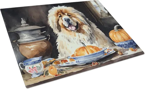 Vista 39 de Caroline's Treasures DAC1720LCB Affenpinscher - Tabla de cortar de vidrio con calabazas para cocina de otoño, grande, decorativa, de vidrio