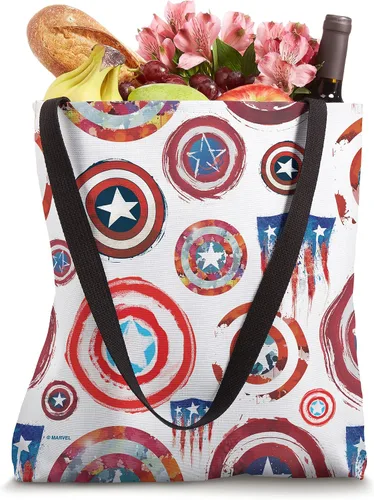 Vista 4 de Marvel Captain America - Bolsa de mano con patrón de escudo