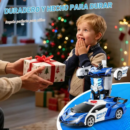 Vista 7 de FIGROL - Transform RC, auto-robot, control remoto, 2.4G, juguete, transformación de auto a robot con un botón y velocidad de derrape de 360, escala