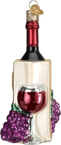 Vista 3 de Old World Christmas Napa Valley - Adorno de vidrio soplado para árbol de Navidad, decoración navideña hecha a mano, colección de bebidas para adultos