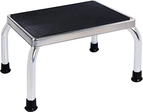 Vista 9 de Vaunn Taburete médico con asa y plataforma de goma antideslizante, taburete ligero y resistente para niños, adultos y personas mayores, cromado