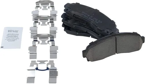 Vista 6 de TRQ Pastilla de freno y rotor, kit de zapata y tambor de cerámica delantera y trasera compatible con Chevrolet Equinox 2006 Pontiac Torrent