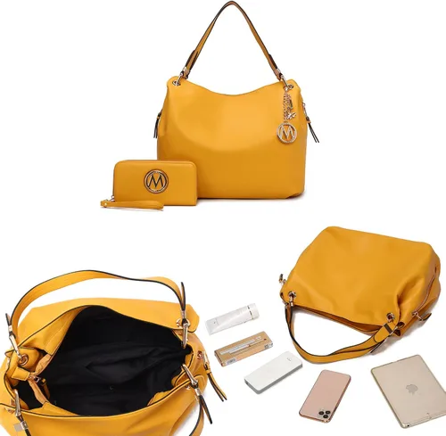 Vista 6 de MKF Collection Hobo Bags para mujer y cartera de pulsera, bolso de mano de diseñador de cuero vegano bolso de hombro para mujer bolso de viaje