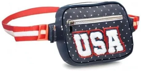 Vista 6 de Tipsy Elves American Flag Fanny Packs with Drink Holder - USA Fanny Pack for 4th of July BBQ, Pool Party and Events