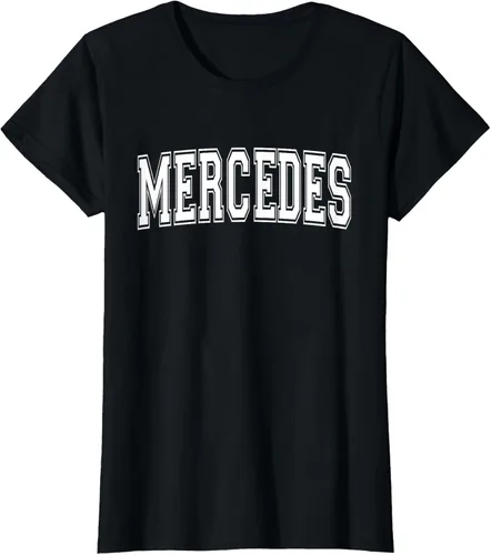 Vista 31 de MERCEDES TX TEXAS USA - Camiseta deportiva vintage estilo Varsity, Negro, S