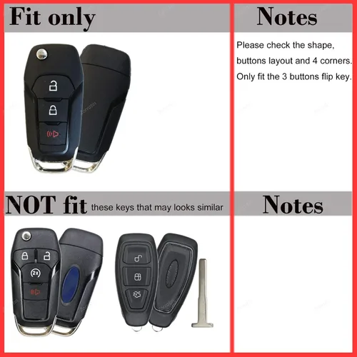 Vista 2 de Funda híbrida de 2 capas para llavero de carbono para Ford F150 F250 F350 F450 F550 Explorer Ranger Escape