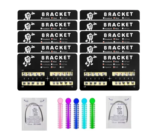 Vista 6 de 200 piezas/Paquete Mini Brackets Roth Roth Modelo de Dientes 022 Ranura Enlazable con Gancho en 345