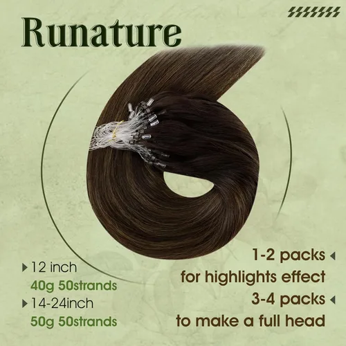 Vista 98 de RUNATURE Extensiones de cabello humano con punta en U, color marrón ceniza a rubio platino