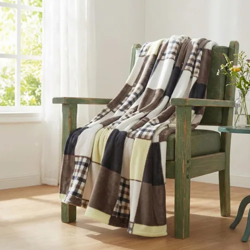 Vista 11 de Tache Farmhouse - Manta de felpa decorativa de doble cara para cama.