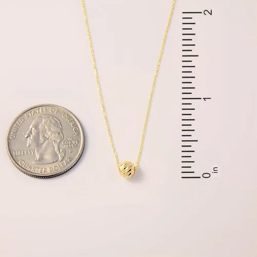 Vista 5 de Gelin Collar de cuentas de oro macizo de 14 quilates Collares con colgante de cuentas pequeñas de oro amarillo de 14 quilates para mujer Collar