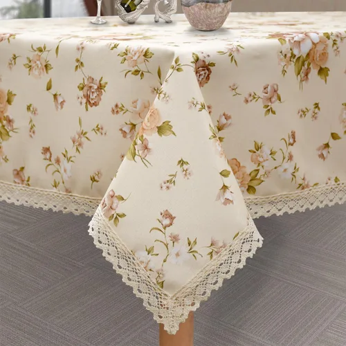 Vista 19 de Mantel cuadrado con estampado floral de 38 x 38 pulgadas, resistente a las manchas e impermeable, para cocina, comedor, interior y exterior