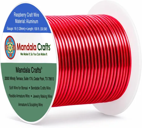 Vista 354 de Mandala Crafts - Alambre de aluminio anodizado de calibre 22 para hacer joyas - 137.2 m de alambre flexible surtido y coloreado - Doble para bonsái