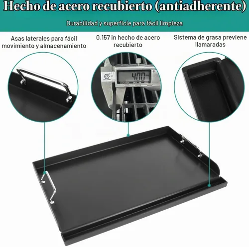 Vista 3 de Plancha antiadherente universal para estufa de gas/parrilla/eléctrico