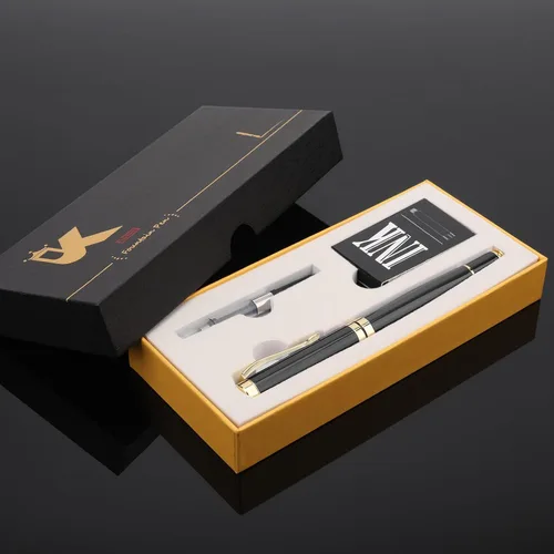 Vista 2 de Tiankool Pluma Estilográfica de Lujo, Plumín Fino, Exquisito Juego de Regalo de Plumas para Hombres y Mujeres - Incluye 10 Cartuchos de Tinta y Negro