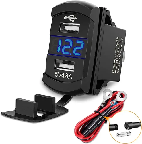 Vista 9 de Nilight Interruptor de palanca con salida USB estilo LED voltímetro conector rápido 12V PD tipo C y USB QC 3.0 para automóviles, reemplazo