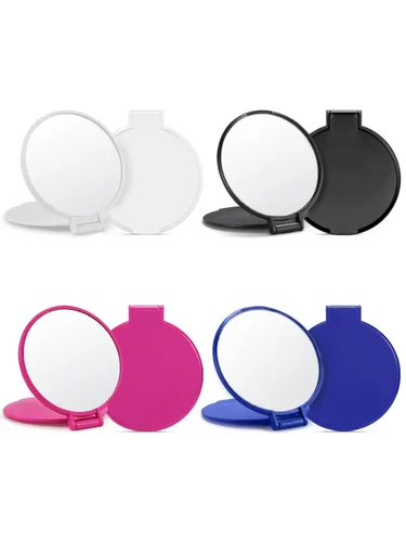 Vista 12 de Qislee Espejo compacto a granel, mini espejos plegables de bolsillo para bolso, 12 paquetes (6 colores)
