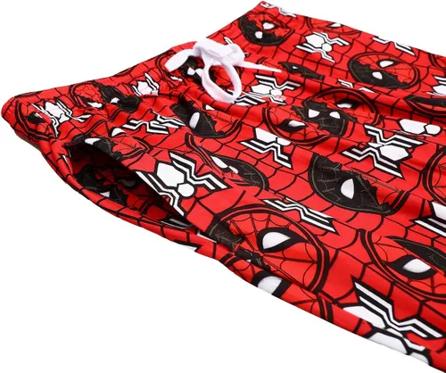Vista 2 de Spider-Man No Way Home Peter Parker - Pantalones de pijama rojos para dormir con doble máscara Rojo