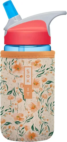 Vista 238 de Sok It BotlSok Funda para botella de agua con cubierta de neopreno aislante (Floral abstracto, se ajusta a CamelBak o Nalgene de 12 onzas)