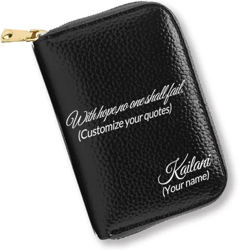 Vista 9 de Soporte para tarjetas de crédito, elegante cartera delgada para mujer con bloqueo RFID, perfecta para negocios y uso diario, mantiene tus