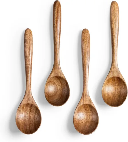 Vista 17 de 2 PCS Cucharas de Madera para Miel, Cucharas de Madera Pequeñas de 6.7 Pulgadas - Excelentes para Té, Café y Sopa, Pequeño Juego de Cucharas de Mesa