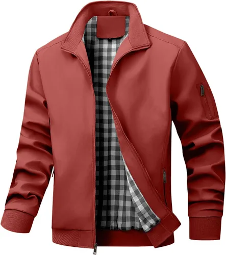 Vista 9 de Wizoat Chaqueta Bomber para Hombre Ligera Casual Cortavientos Chaquetas con Cremallera Abrigo