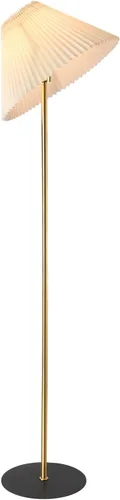 Vista 9 de KUNJOULAM Lámpara de pie plisada moderna, lámpara de pie de poste dorado, lámpara alta de diseño simple con pantalla beige ajustable, lámpara de pie