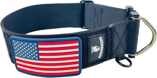 Vista 3 de Collar táctico para perros de 2 pulgadas de ancho con hebilla de metal de NEGRO-COBD2