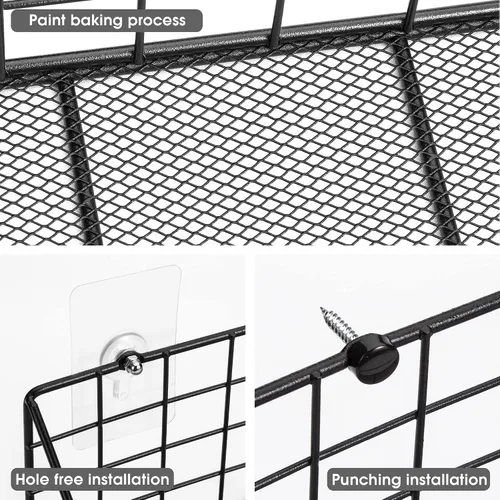 Vista 4 de ROFAY Juego de 3 estantes flotantes, estantes de almacenamiento montados en la pared para dormitorio, sala de estar, baño, cocina, oficina y más