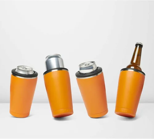 Vista 2 de ORCA Keep It Cool - Vaso aislado Koozie para latas y botellas, latas delgadas, enfriador de bebidas, naranja intenso
