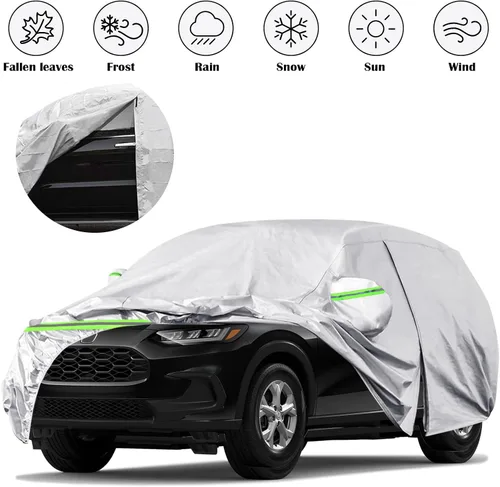 Vista 3 de Funda impermeable para automóvil SUV ajuste personalizado para Honda HR-V 2022-2024, 6 capas para todo tipo de clima, con puerta con cremallera