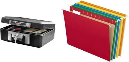 Vista 8 de SentrySafe Caja ignífuga 1200 con cerradura de llave, 0.18 pies cúbicos, color negro y caja ignífuga 1170 con cerradura de llave de 0.61 pies